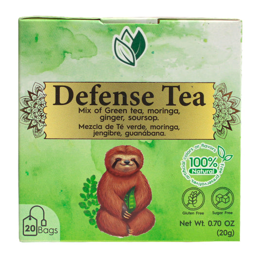 Defense Tea – Herbal Infusion with Green Tea, Ginger & Soursop for Immune Support (20 Tea Bags)