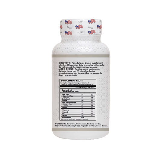 Resveratrol – Antioxidant Supplement for Cellular Health & Longevity (60 Capsules)