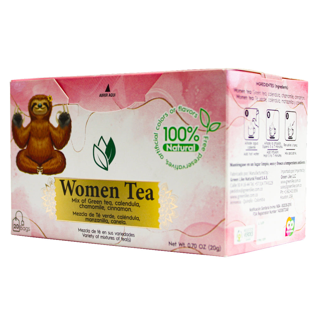 Women Tea – Green Tea, Calendula, Chamomile & Cinnamon for Balance (20 Tea Bags)