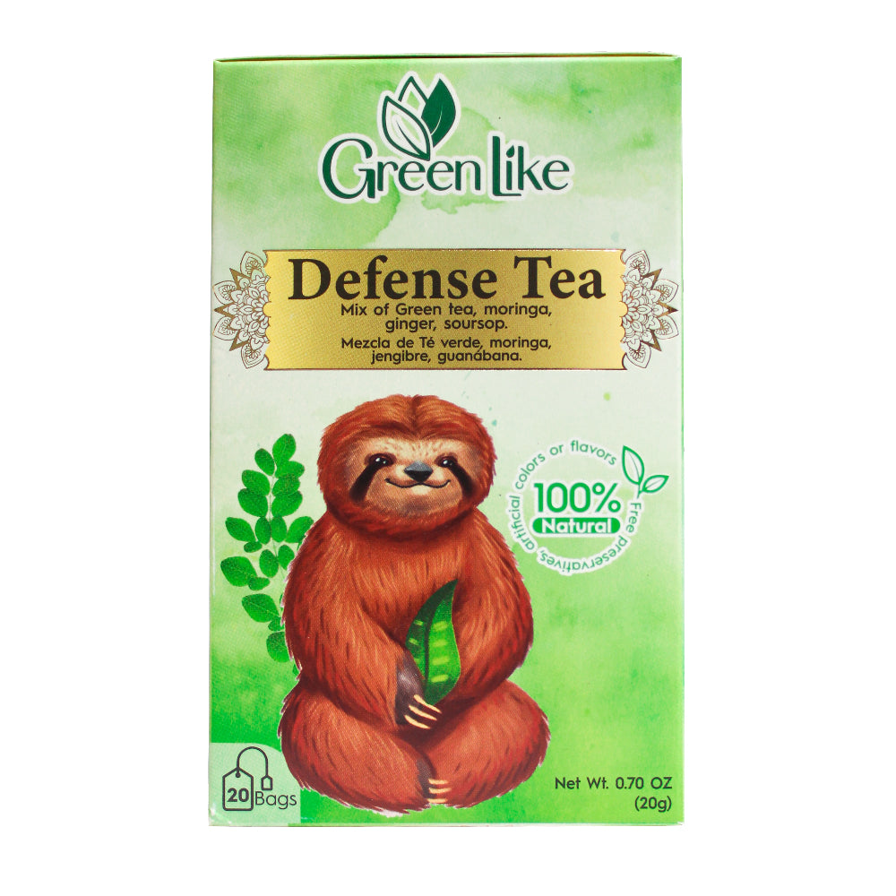Defense Tea – Herbal Infusion with Green Tea, Ginger & Soursop for Immune Support (20 Tea Bags)