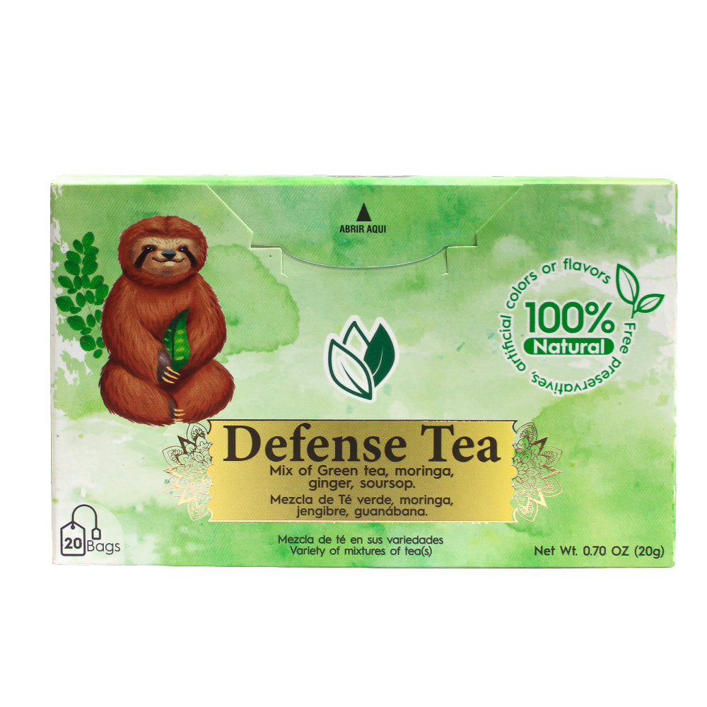 Defense Tea – Herbal Infusion with Green Tea, Ginger & Soursop for Immune Support (20 Tea Bags)