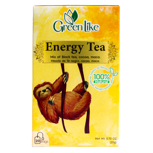 Energy Tea – Herbal Infusion with Black Tea, Cacao & Maca for Vitality (20 Tea Bags)